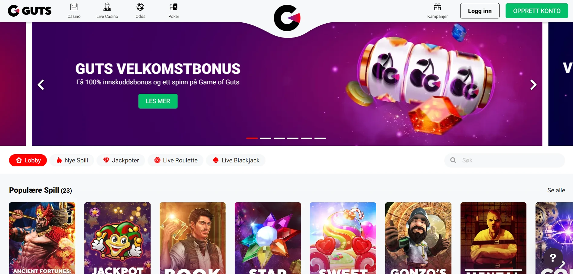 Guts Casino Screenshot