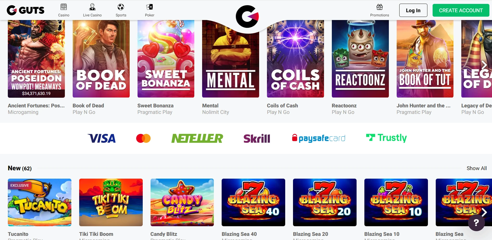 Guts Casino Screenshot