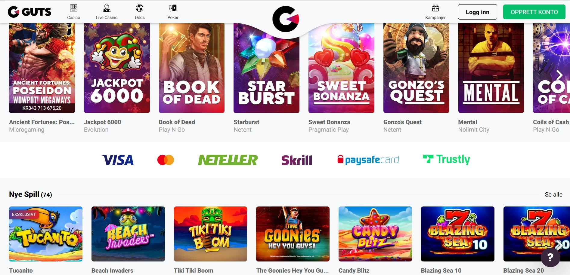Guts Casino Screenshot