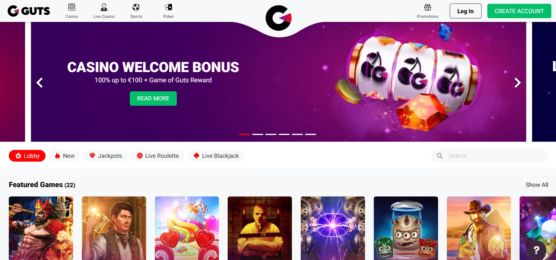 Guts Casino Screenshot