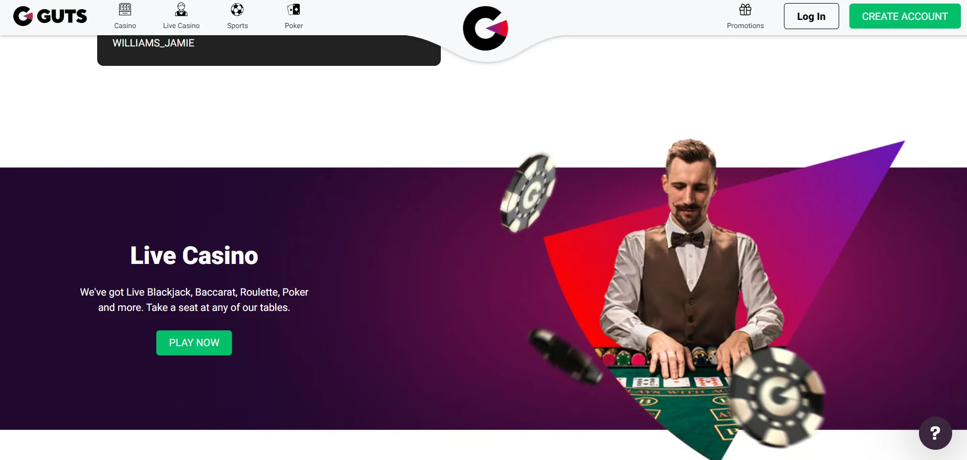 Guts Casino Screenshot