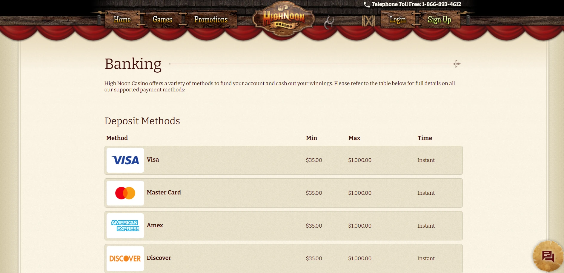 High Noon Casino Screenshot