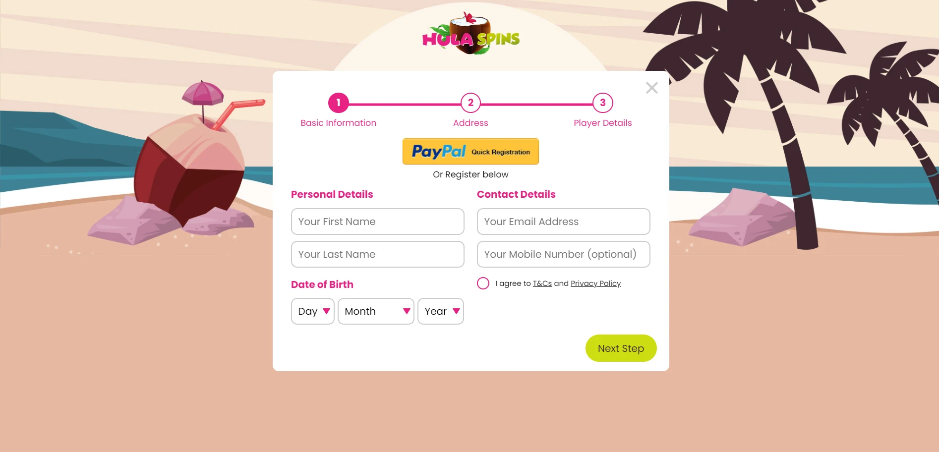 Hula spin Casino Screenshot