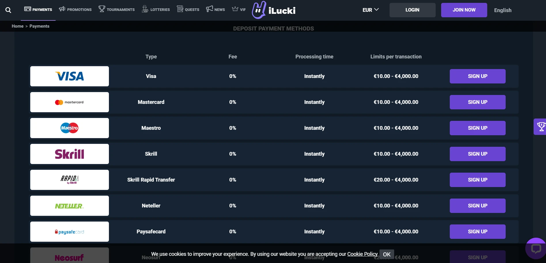 iLucki Casino Screenshot