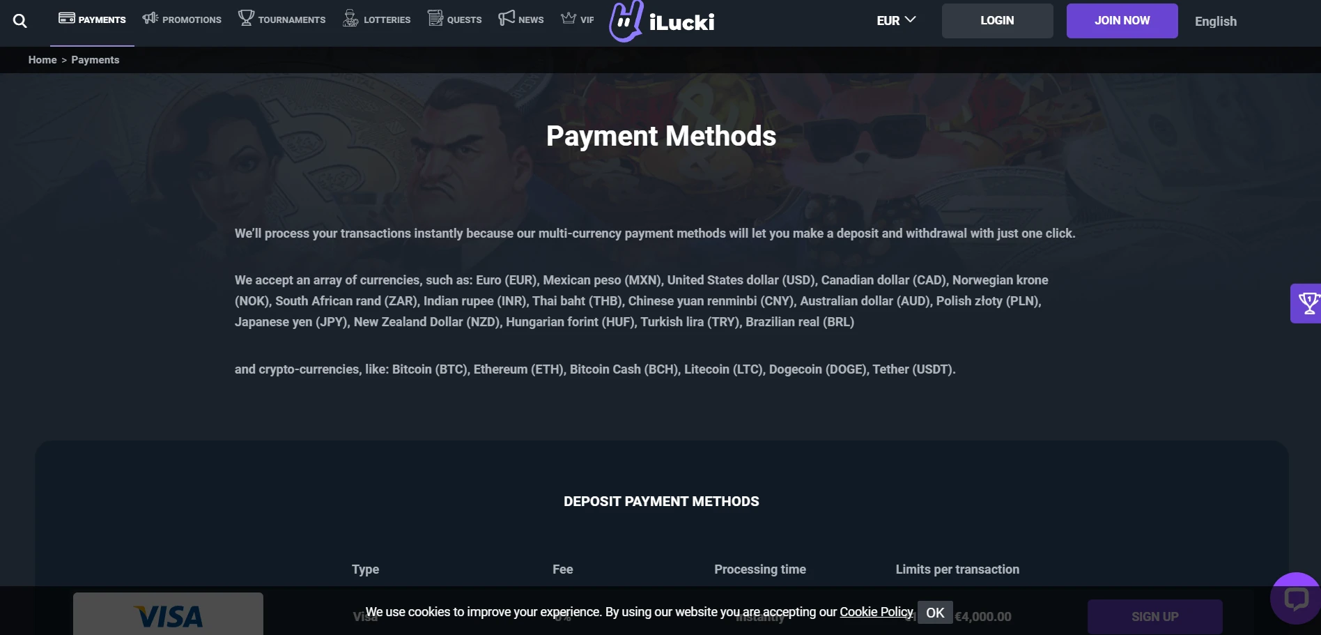 iLucki Casino Screenshot