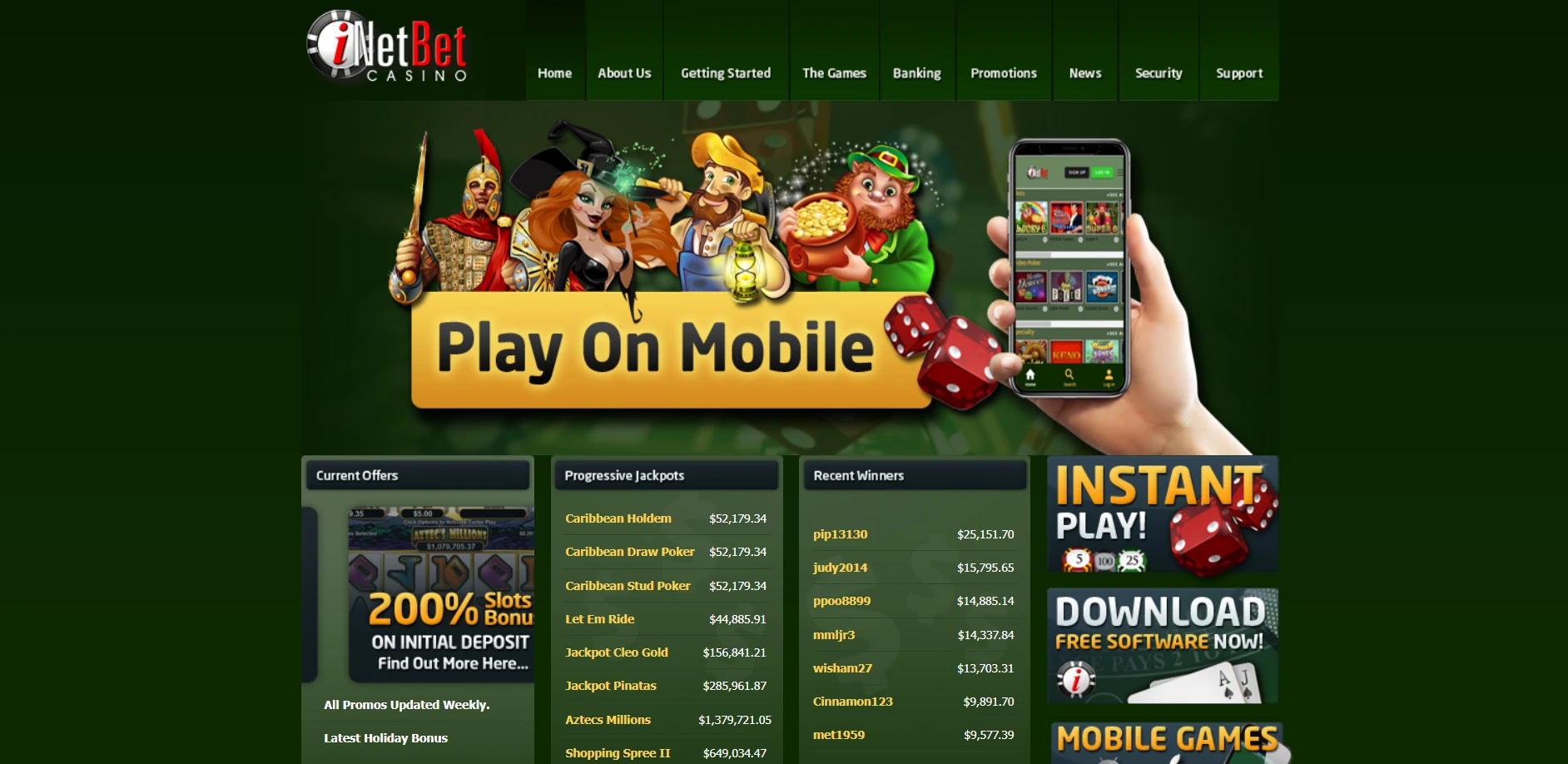 INetBet Casino Screenshot