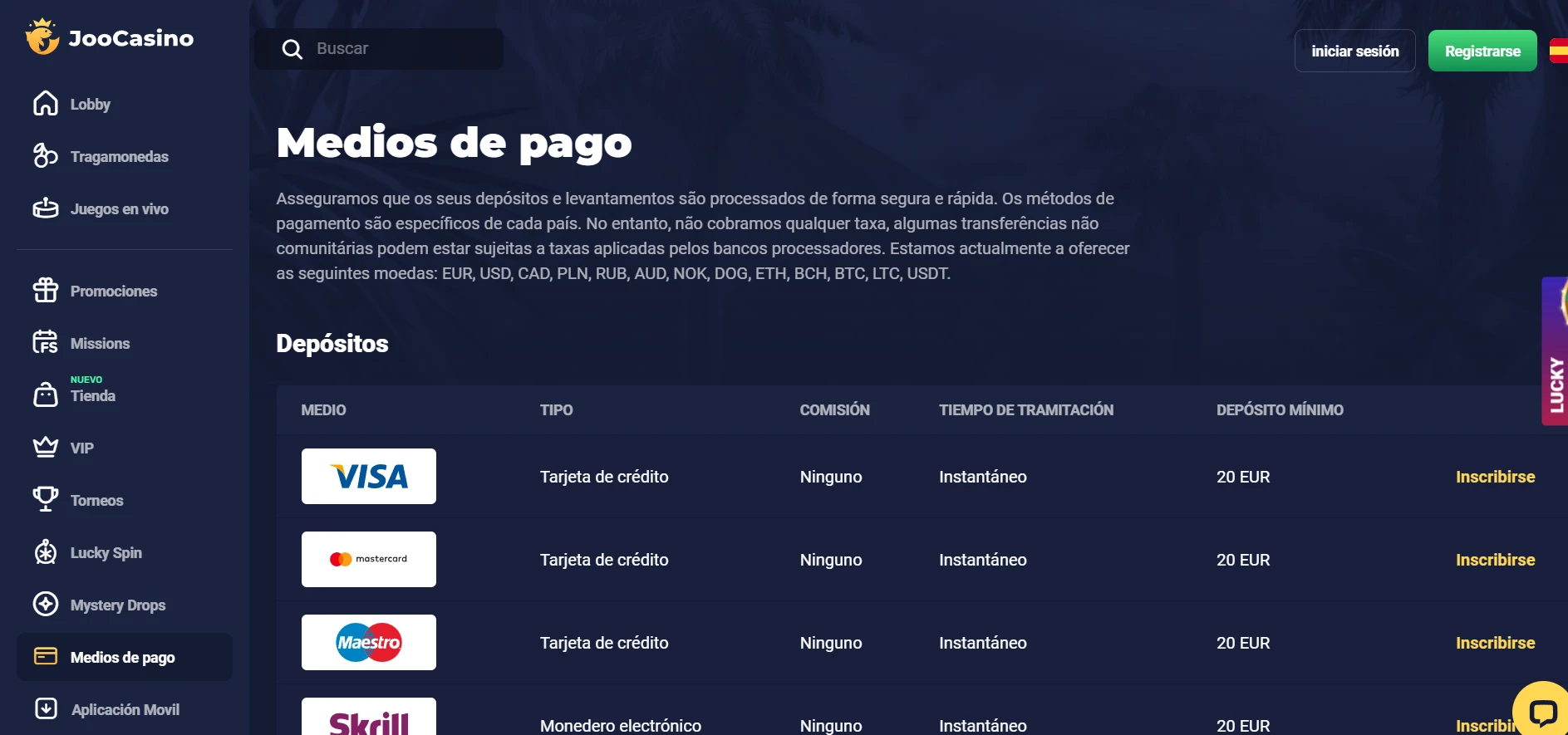 Joo Casino Screenshot