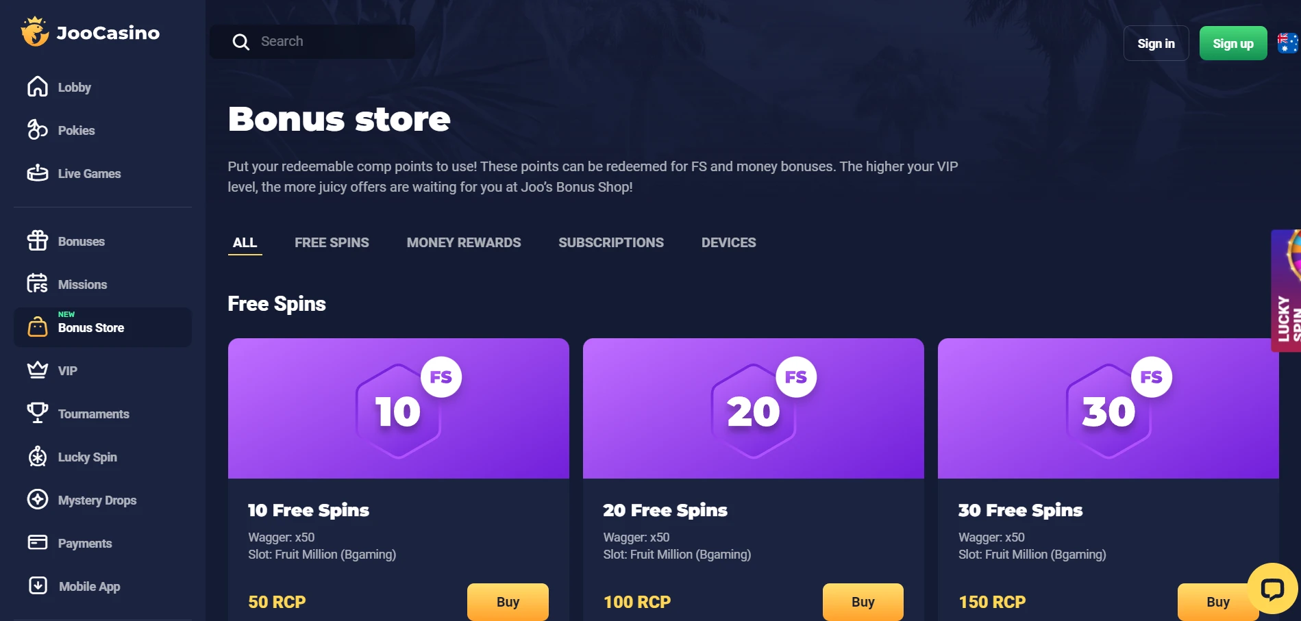 Joo Casino Screenshot