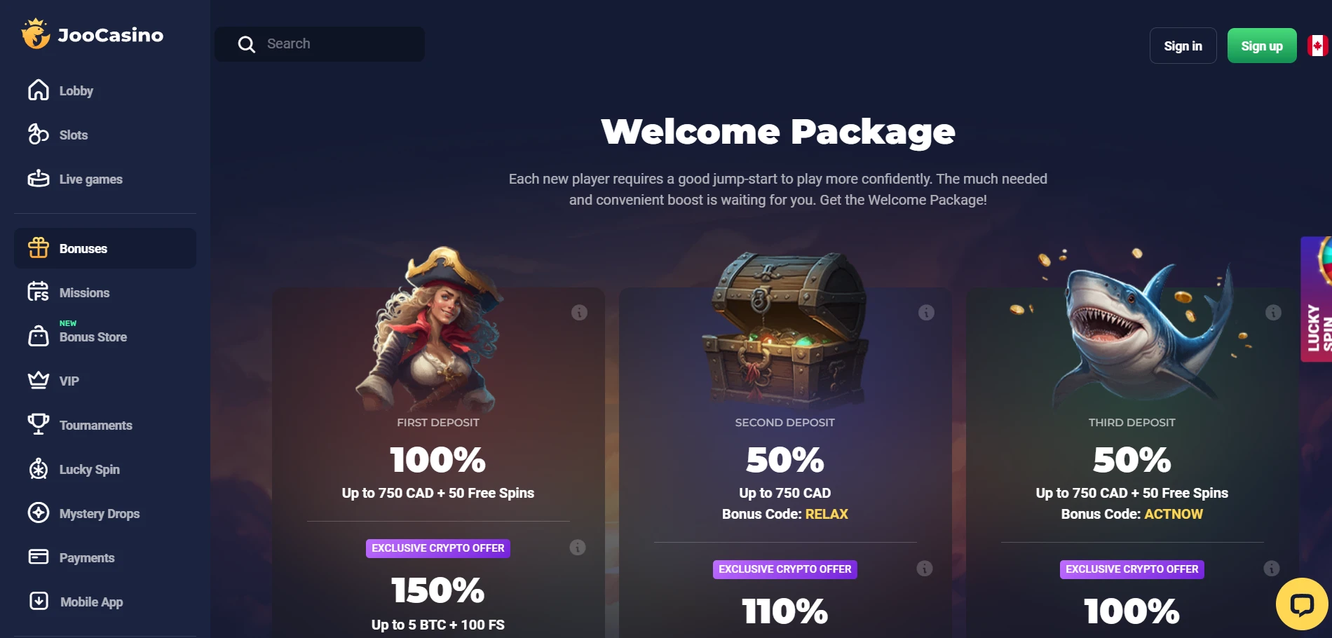 Joo Casino Screenshot