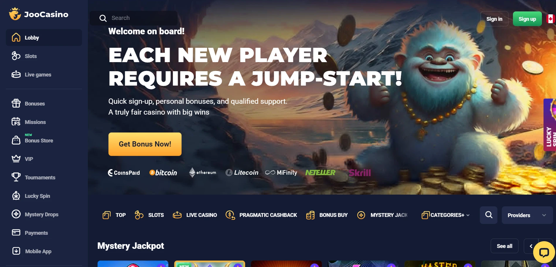 Joo Casino Screenshot