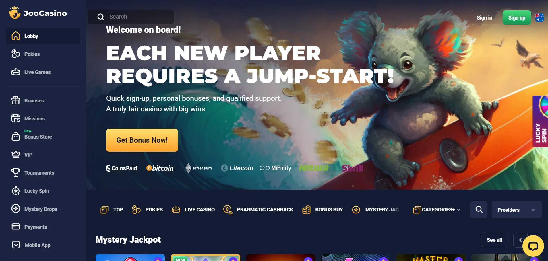 Joo Casino Screenshot