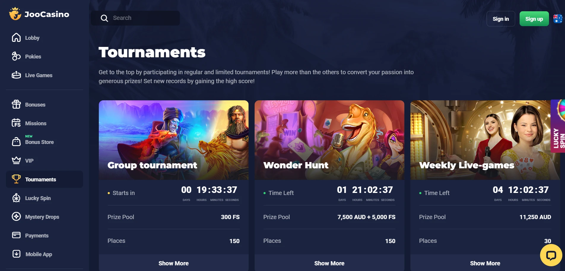 Joo Casino Screenshot