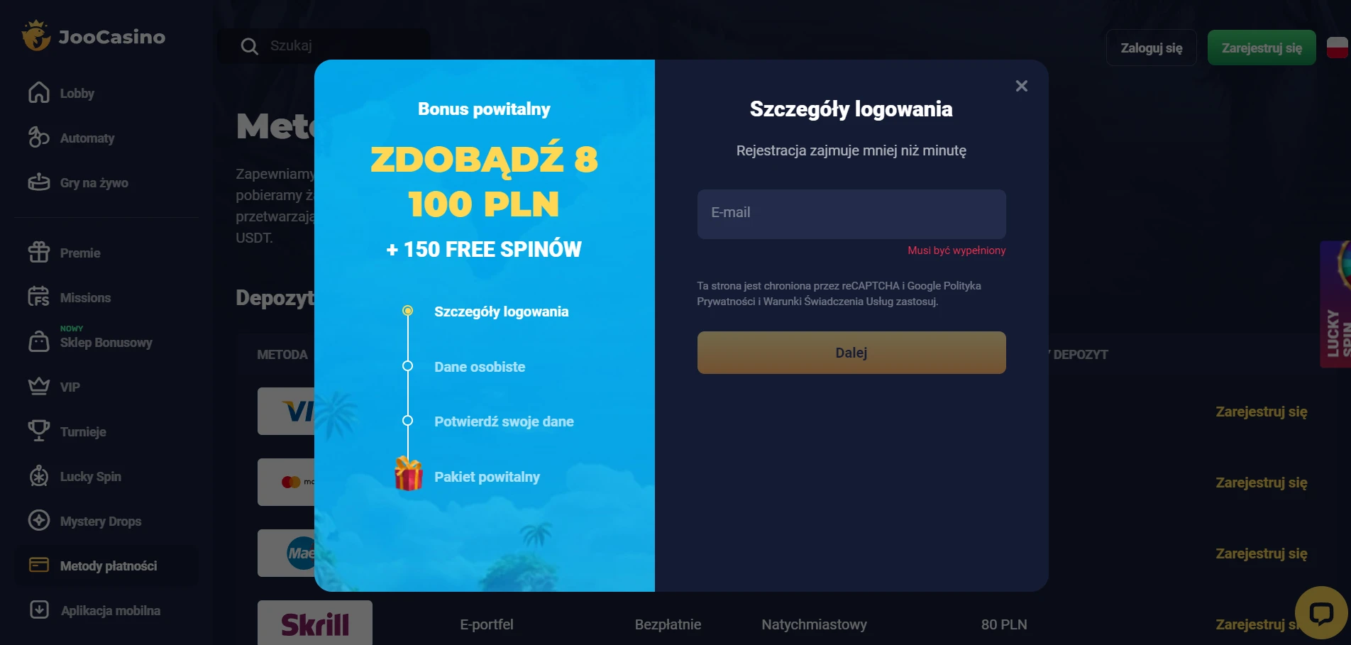 Joo Casino Screenshot