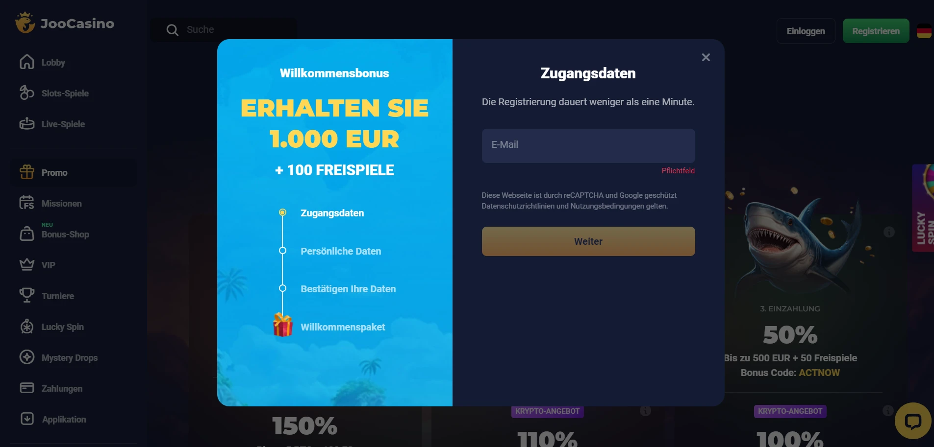 Joo Casino Screenshot