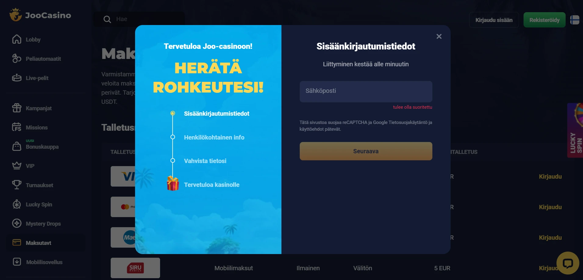 Joo Casino Screenshot