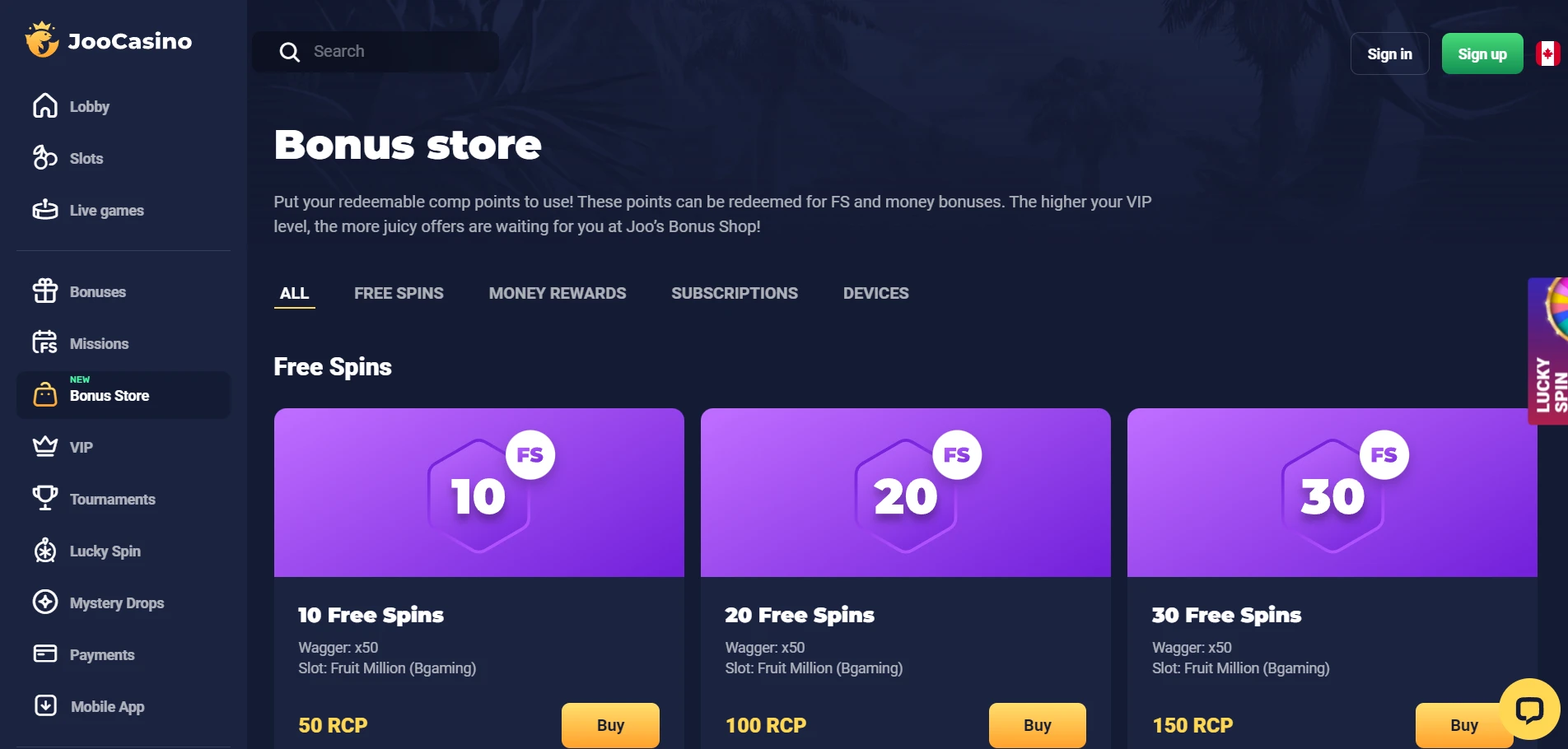 Joo Casino Screenshot