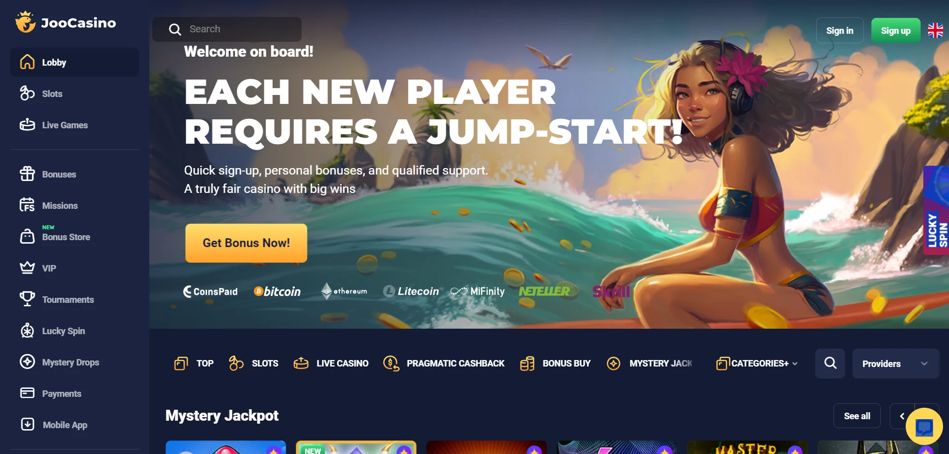 Joo Casino Screenshot