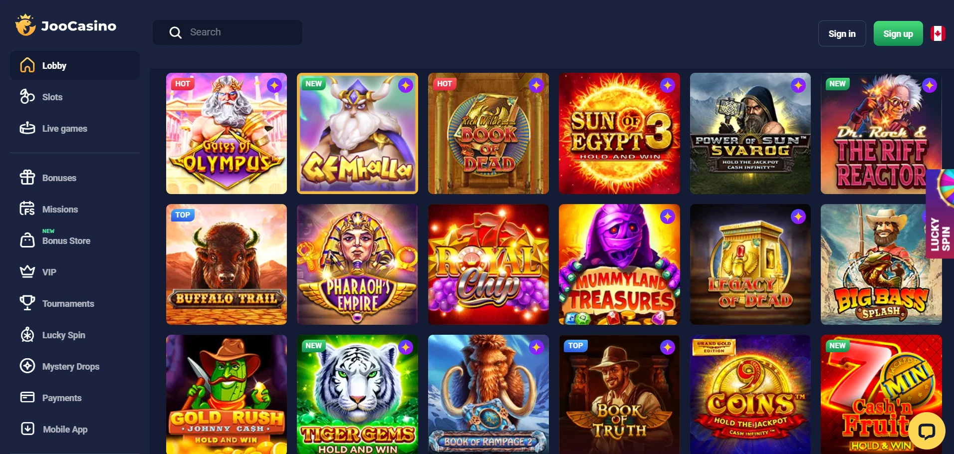 Joo Casino Screenshot