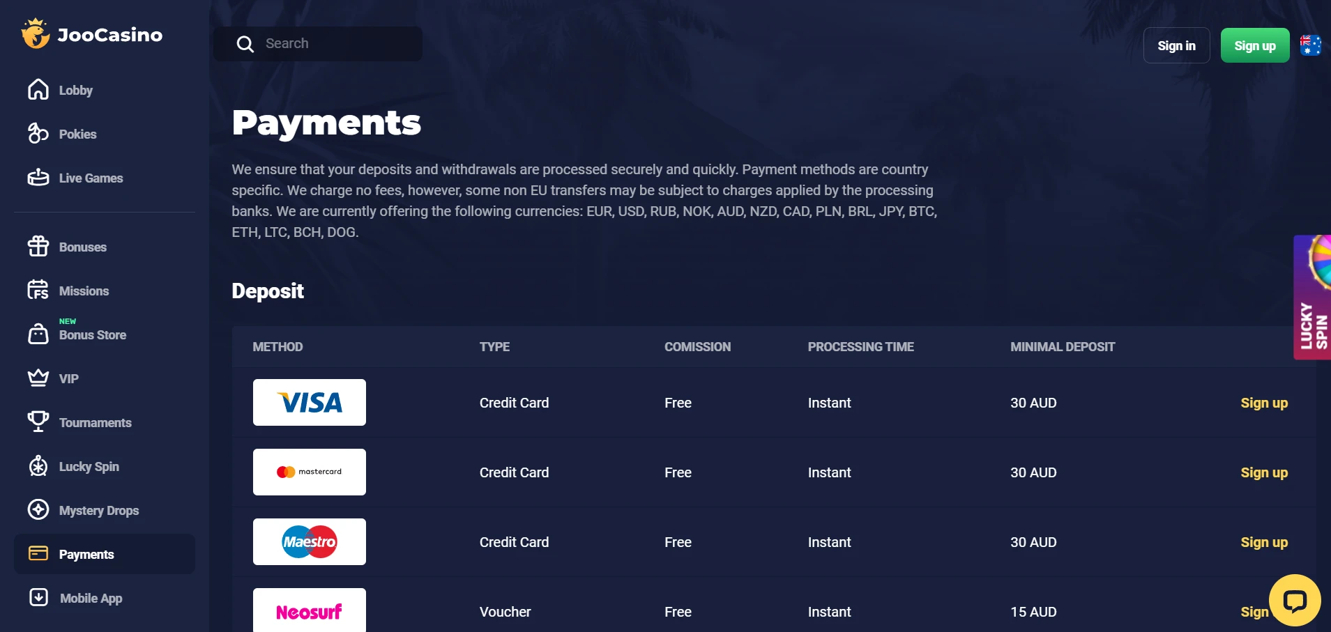 Joo Casino Screenshot