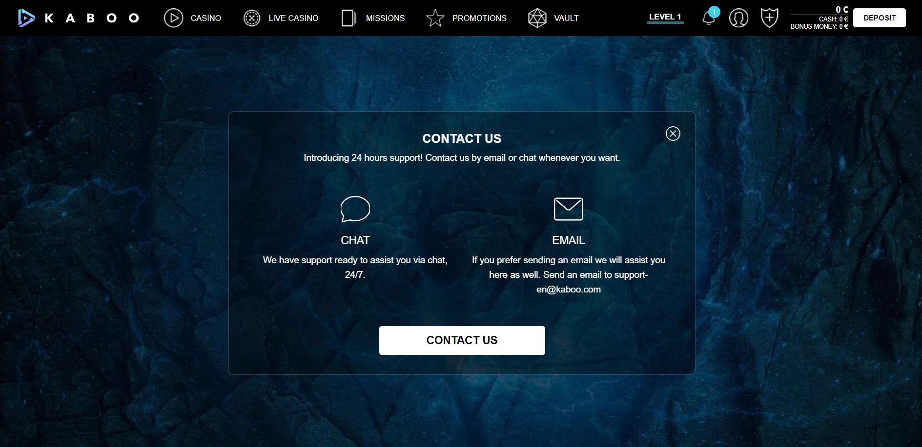 Kaboo Casino Screenshot