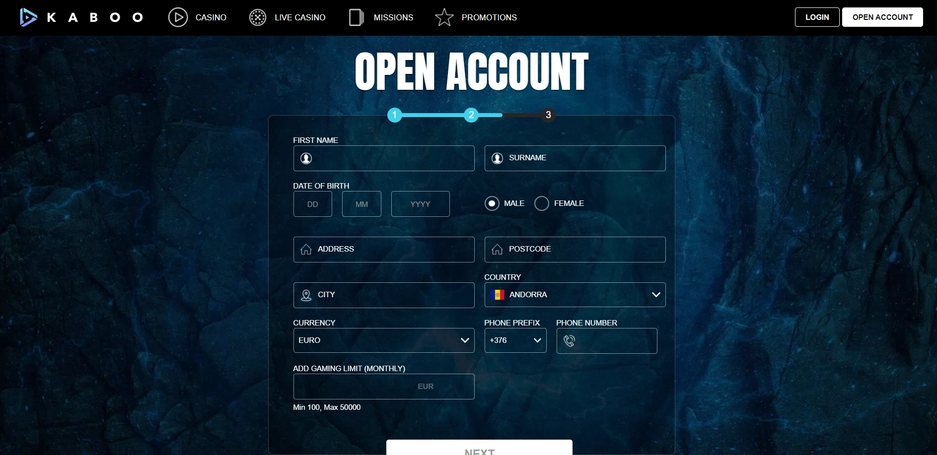 Kaboo Casino Screenshot