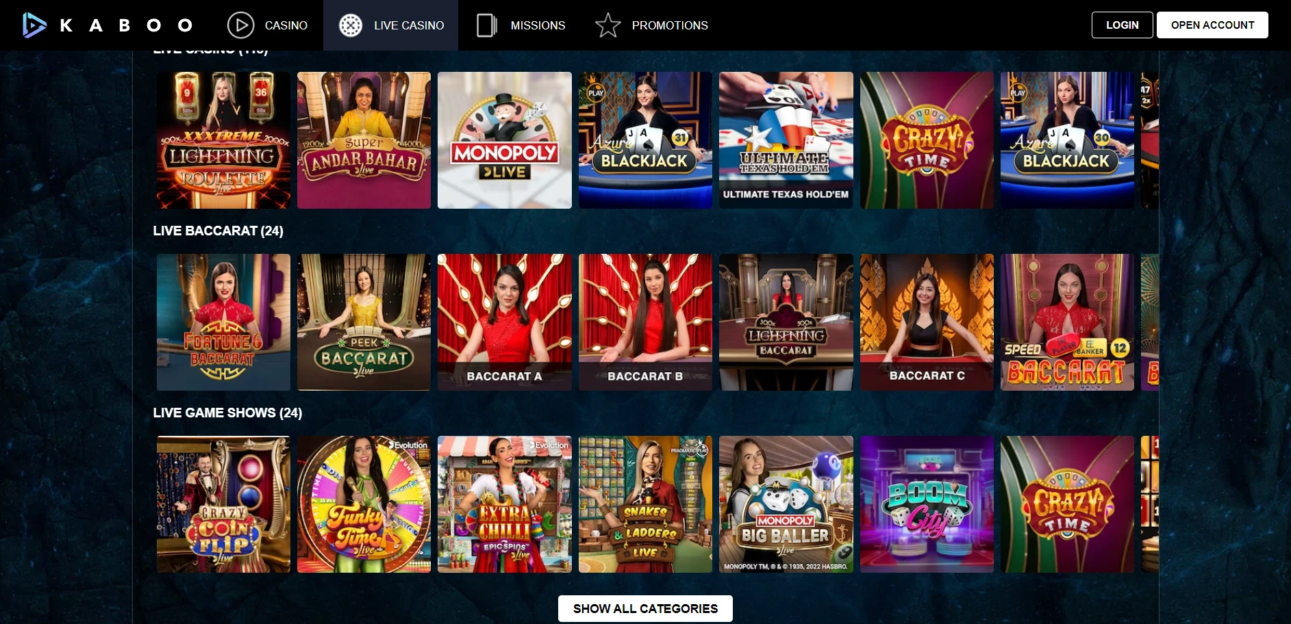 Kaboo Casino Screenshot