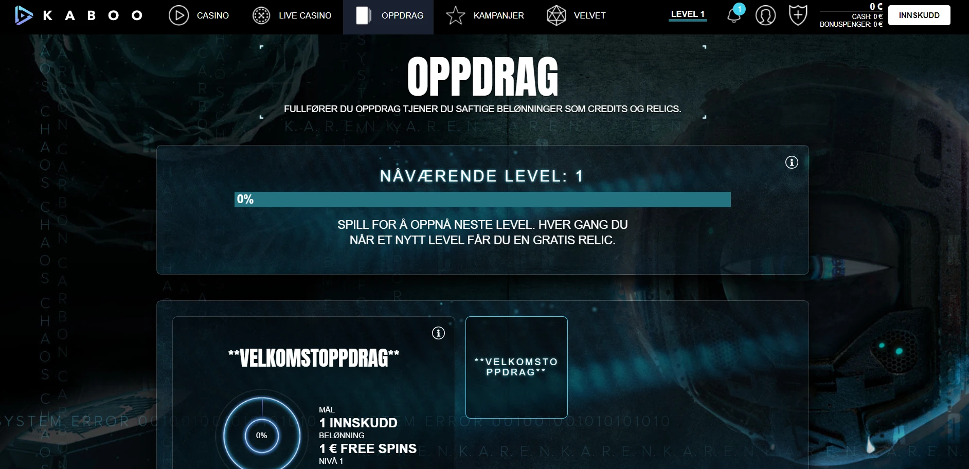 Kaboo Casino Screenshot