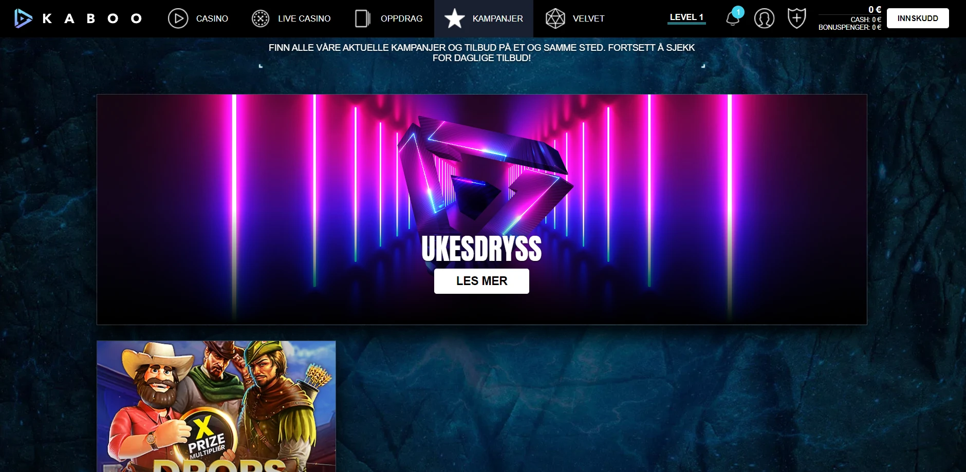 Kaboo Casino Screenshot