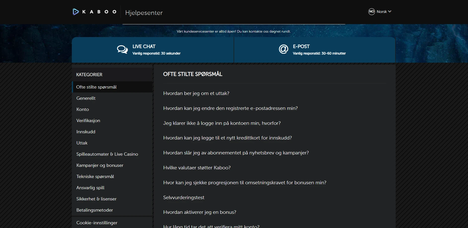 Kaboo Casino Screenshot