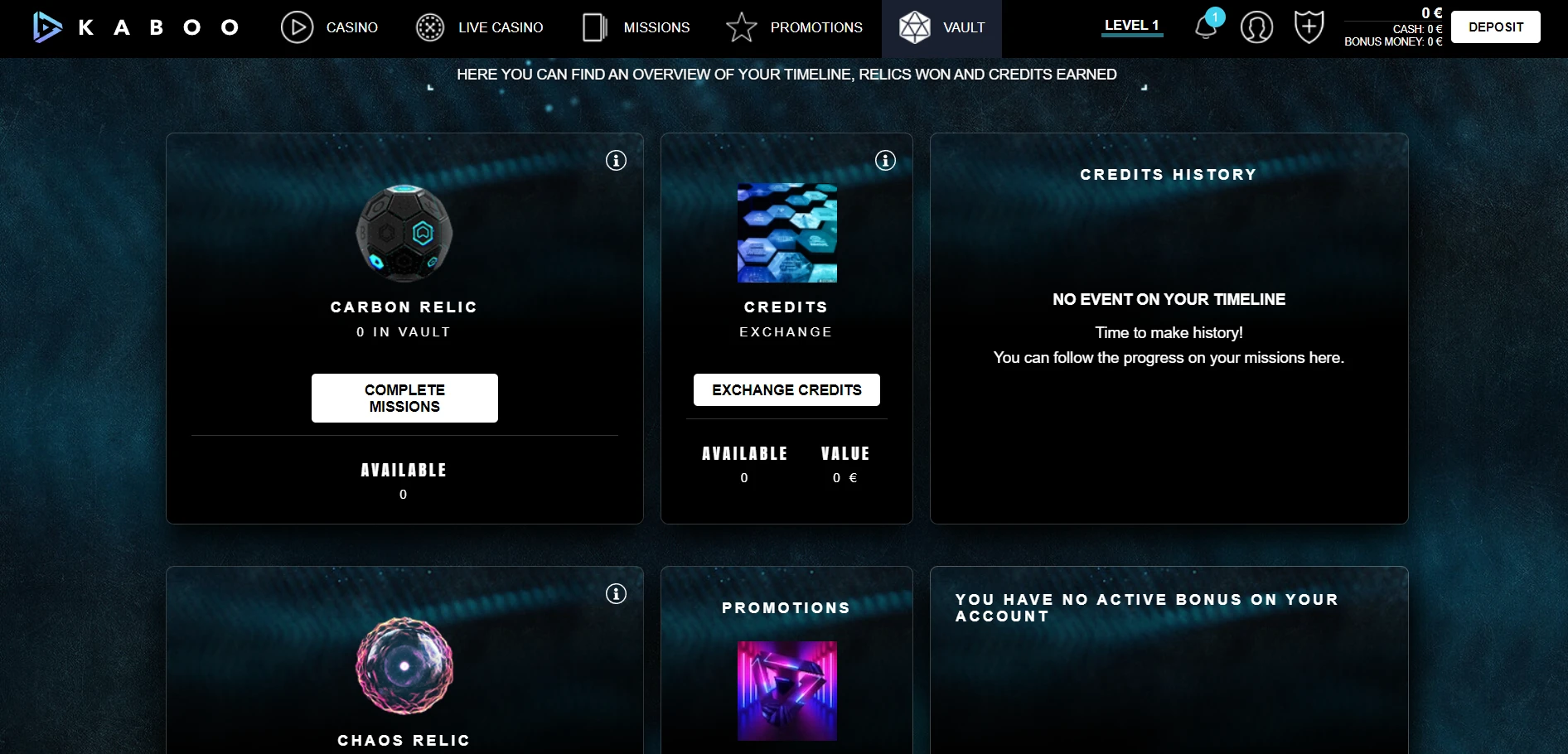 Kaboo Casino Screenshot