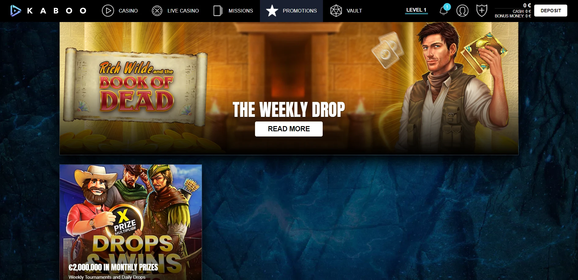 Kaboo Casino Screenshot