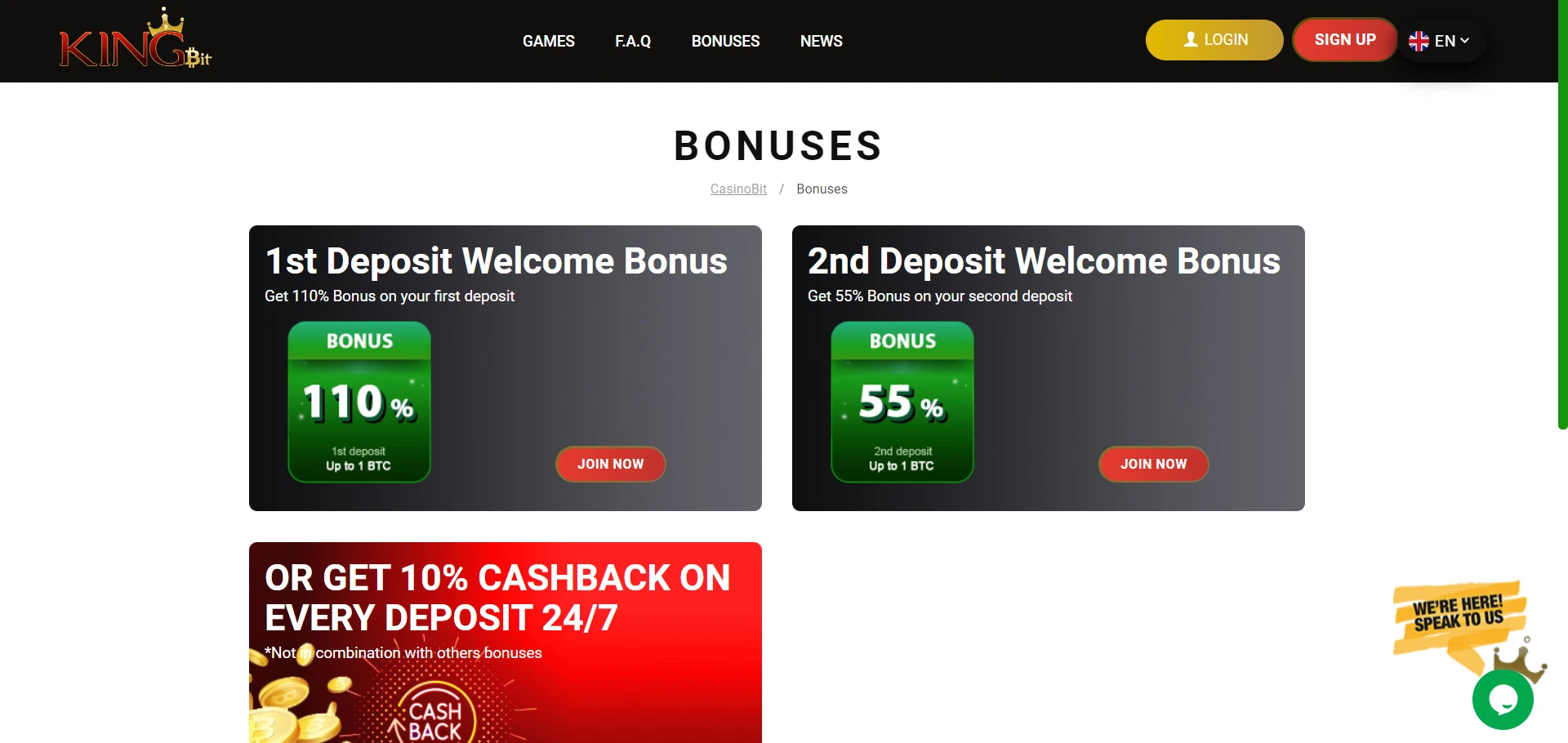 KingBit Casino Screenshot