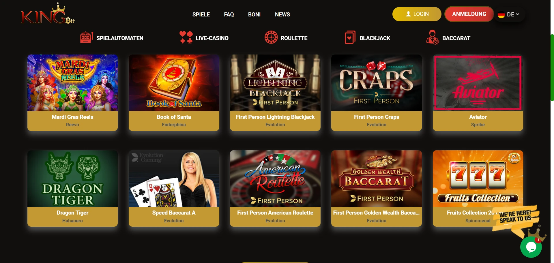 KingBit Casino Screenshot