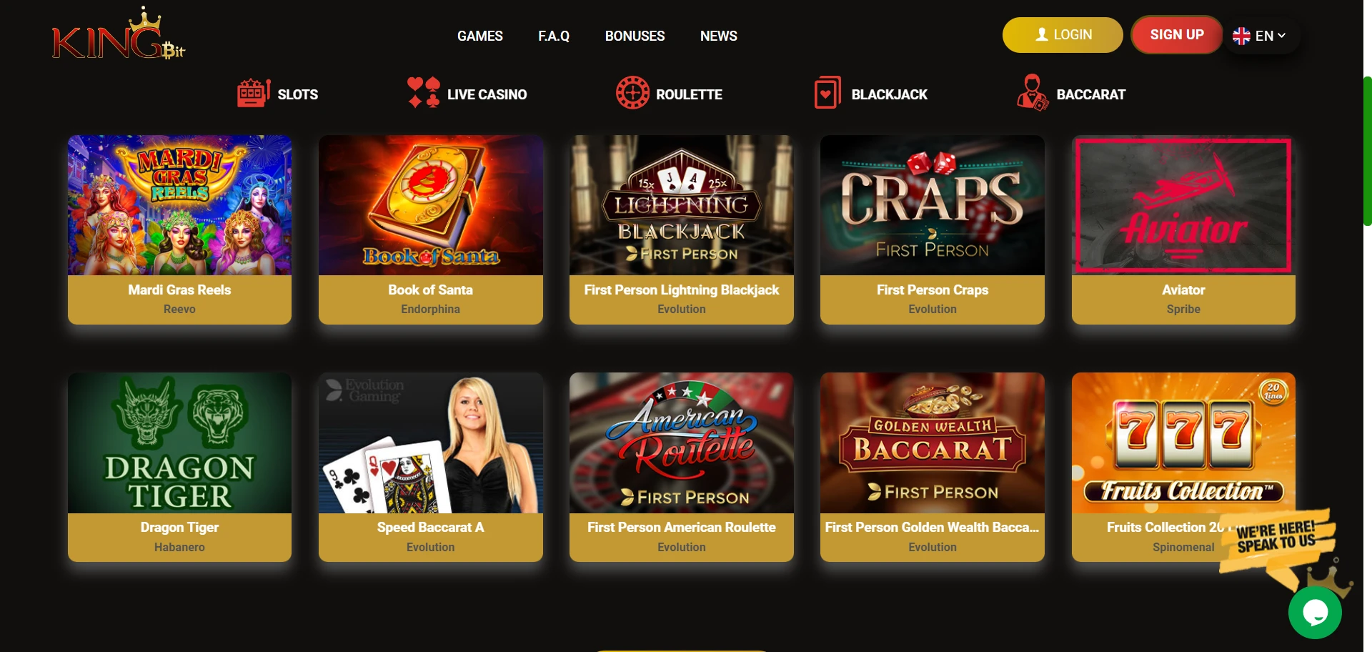 KingBit Casino Screenshot