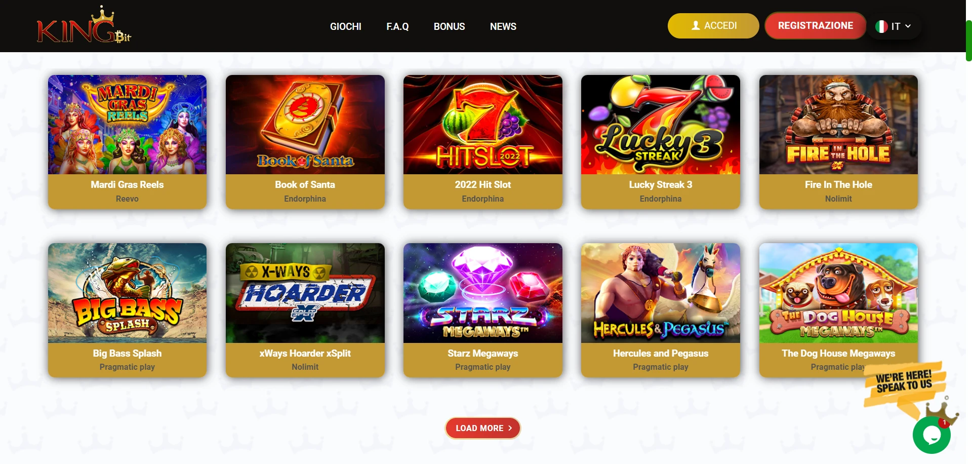 KingBit Casino Screenshot