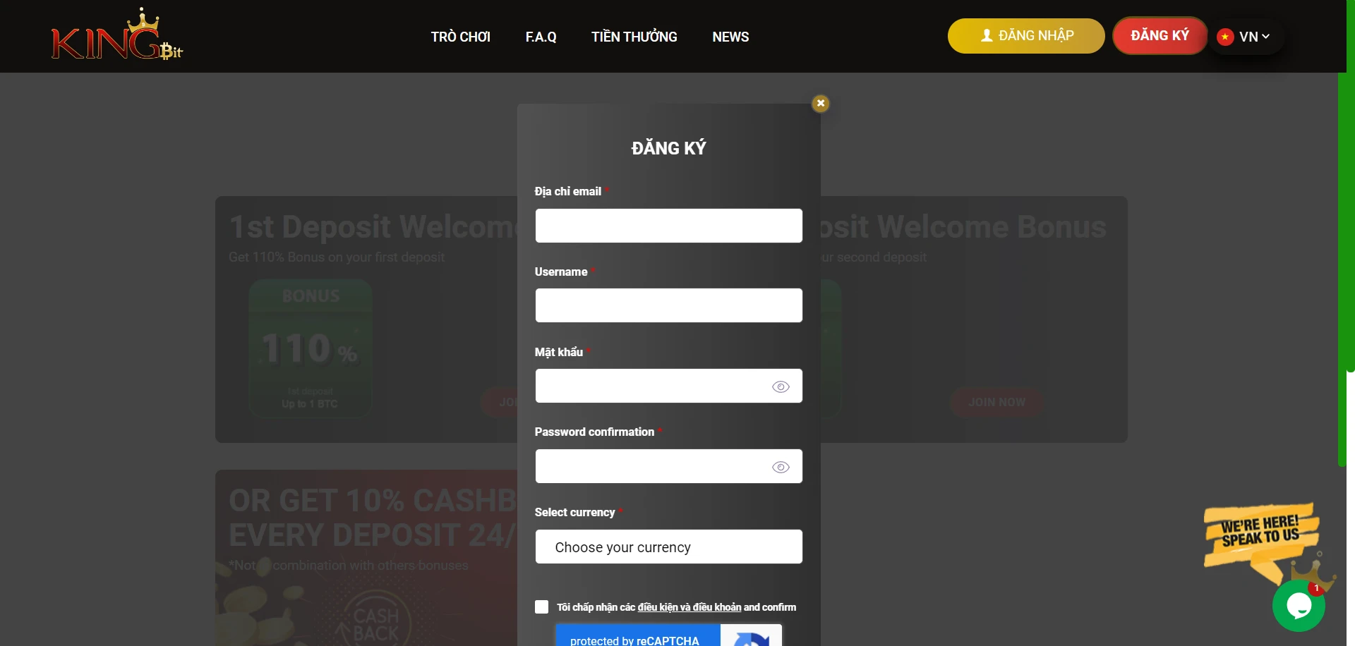 KingBit Casino Screenshot