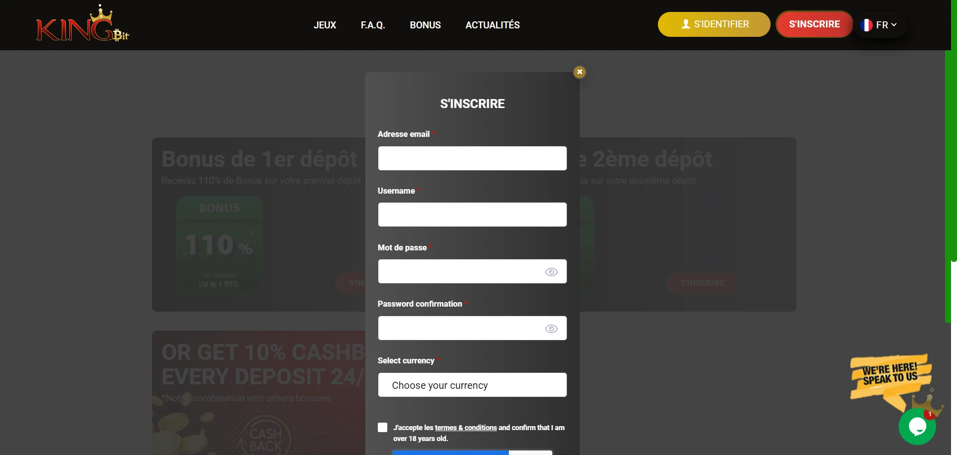 KingBit Casino Screenshot