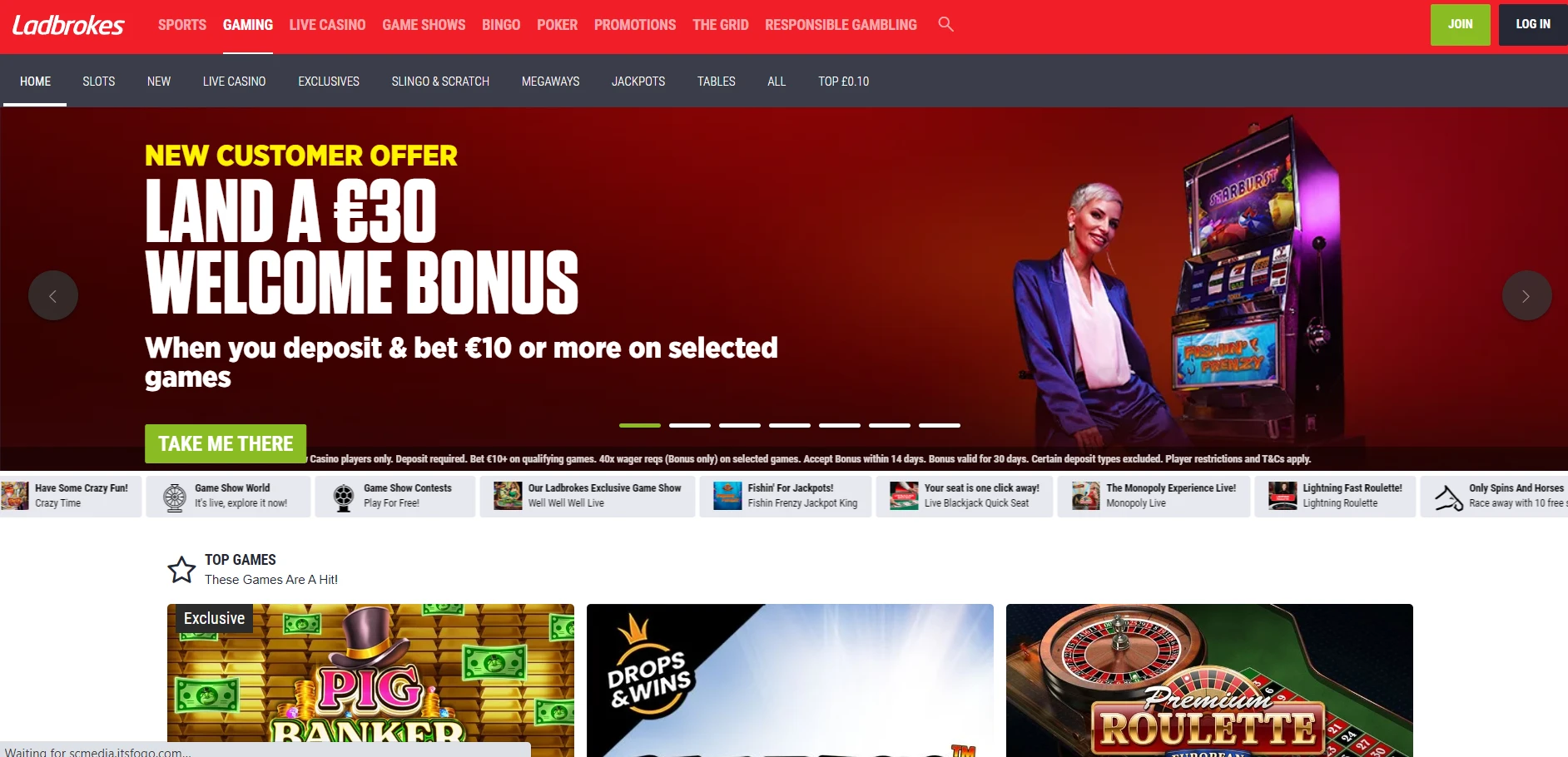 Ladbrokes Casino Screenshot