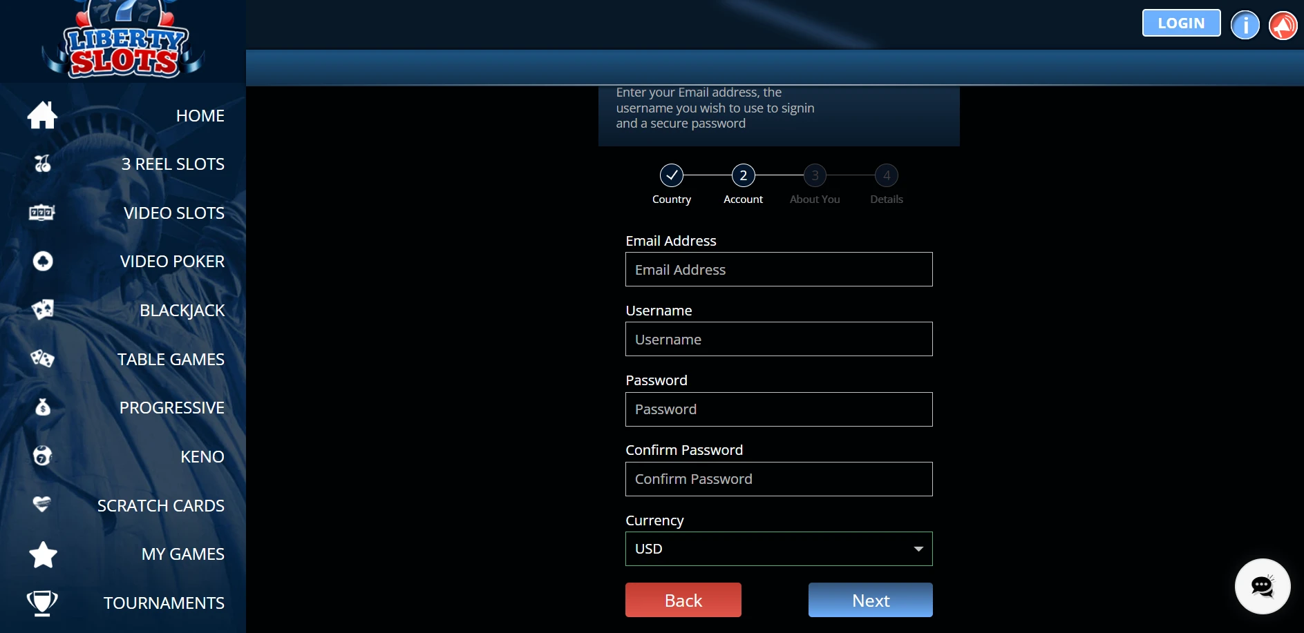 Liberty Slots Casino Screenshot