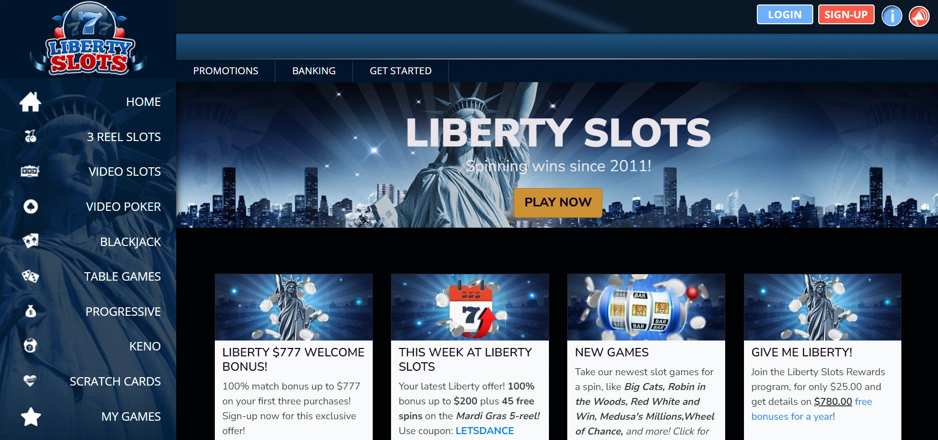 Liberty Slots Casino Screenshot