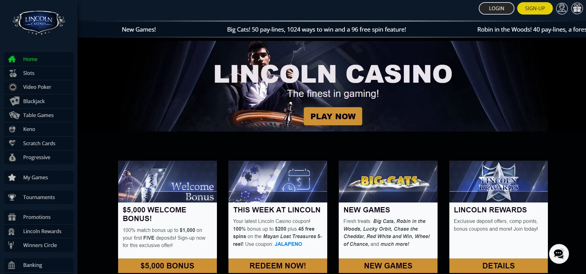 Lincoln Casino Screenshot