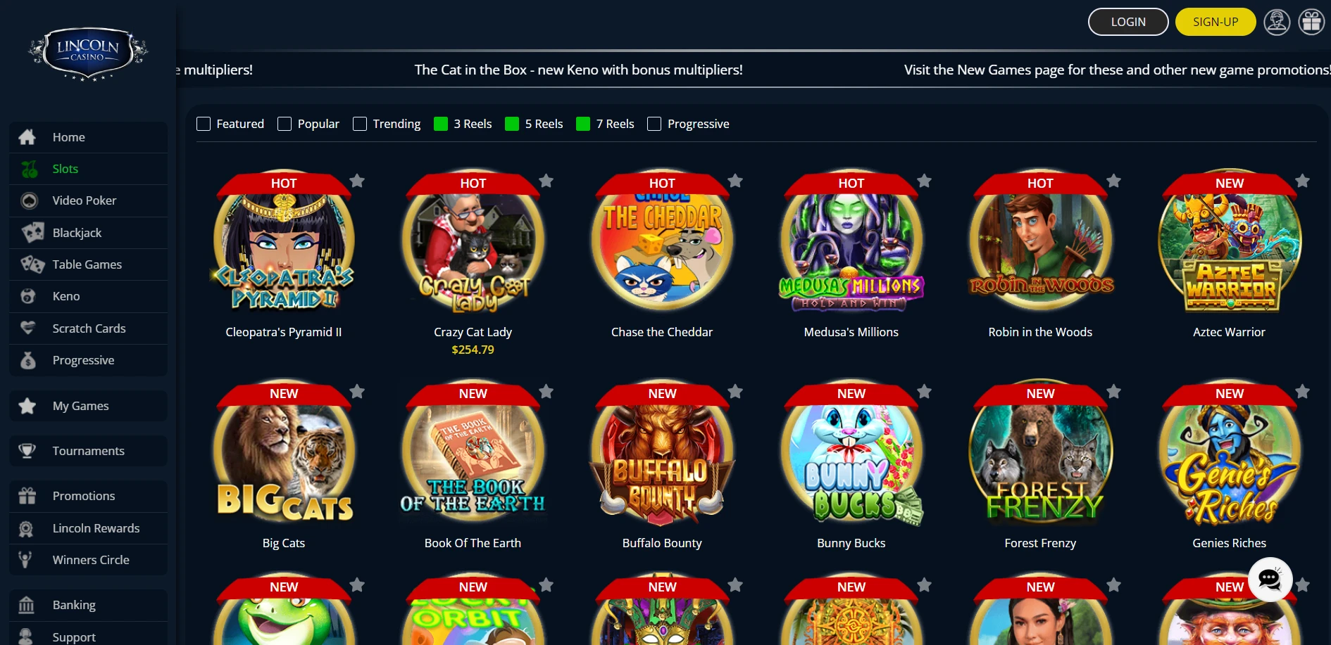 Lincoln Casino Screenshot
