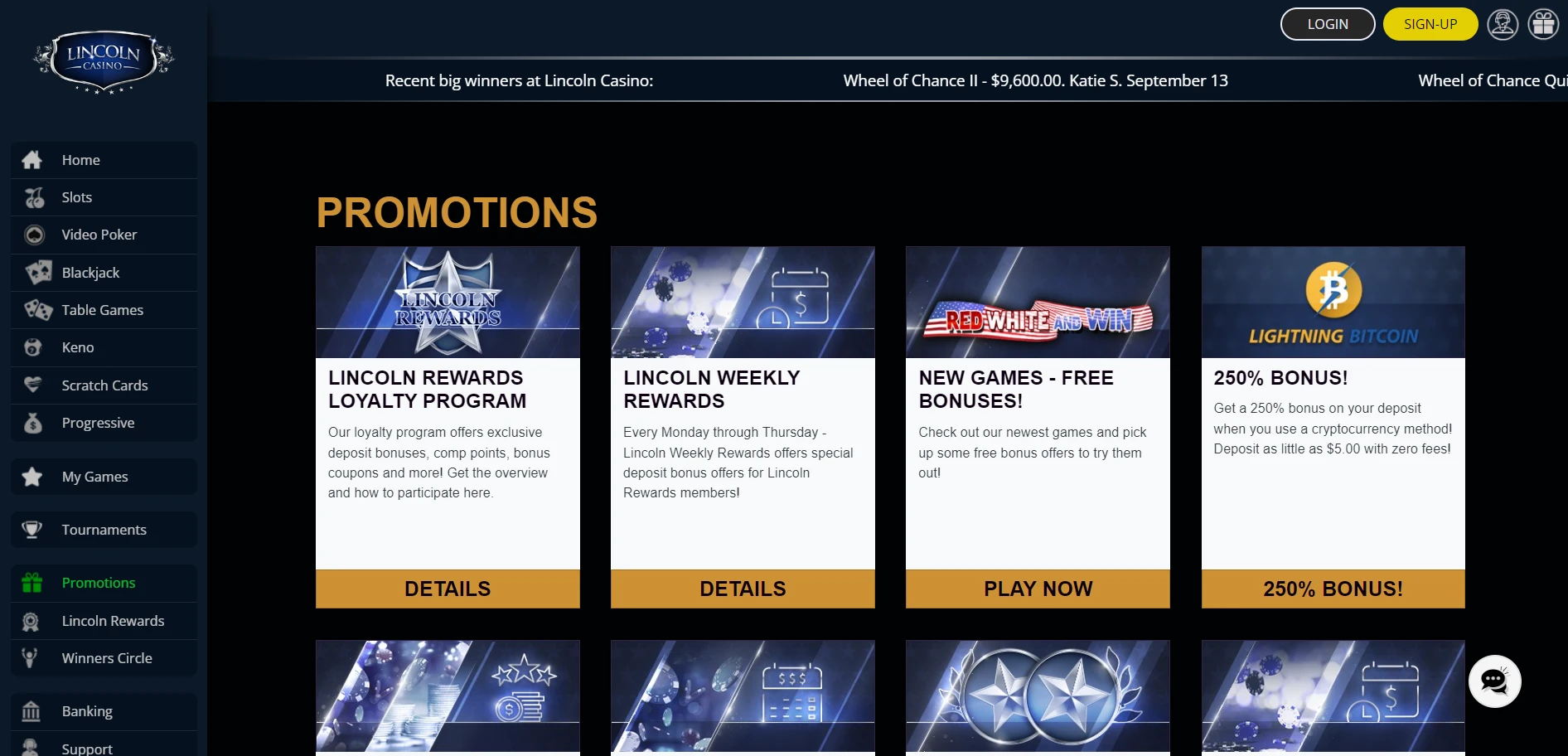 Lincoln Casino Screenshot