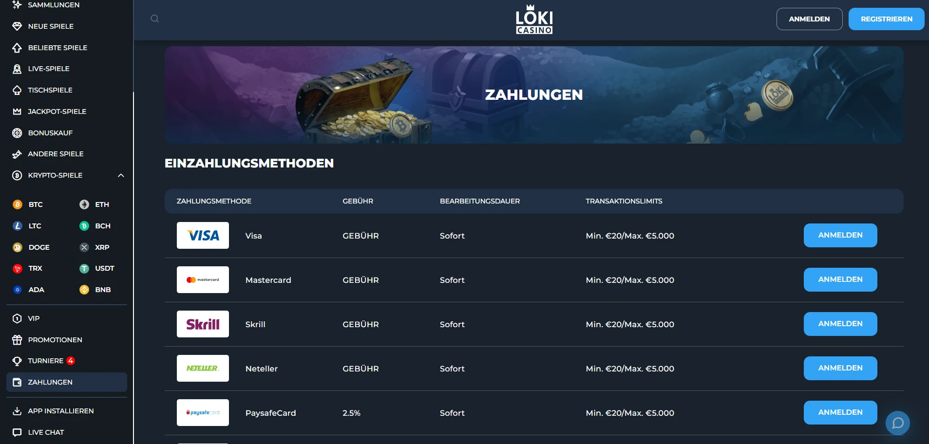 Loki Casino Screenshot
