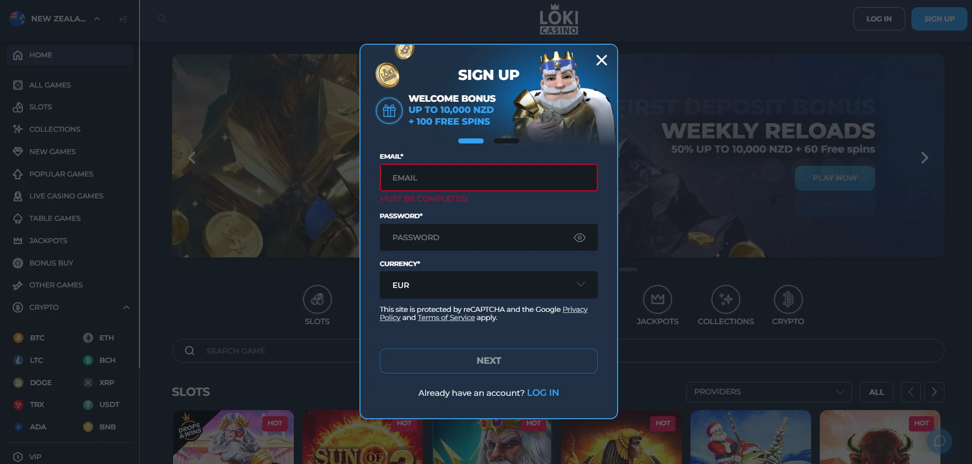 Loki Casino Screenshot
