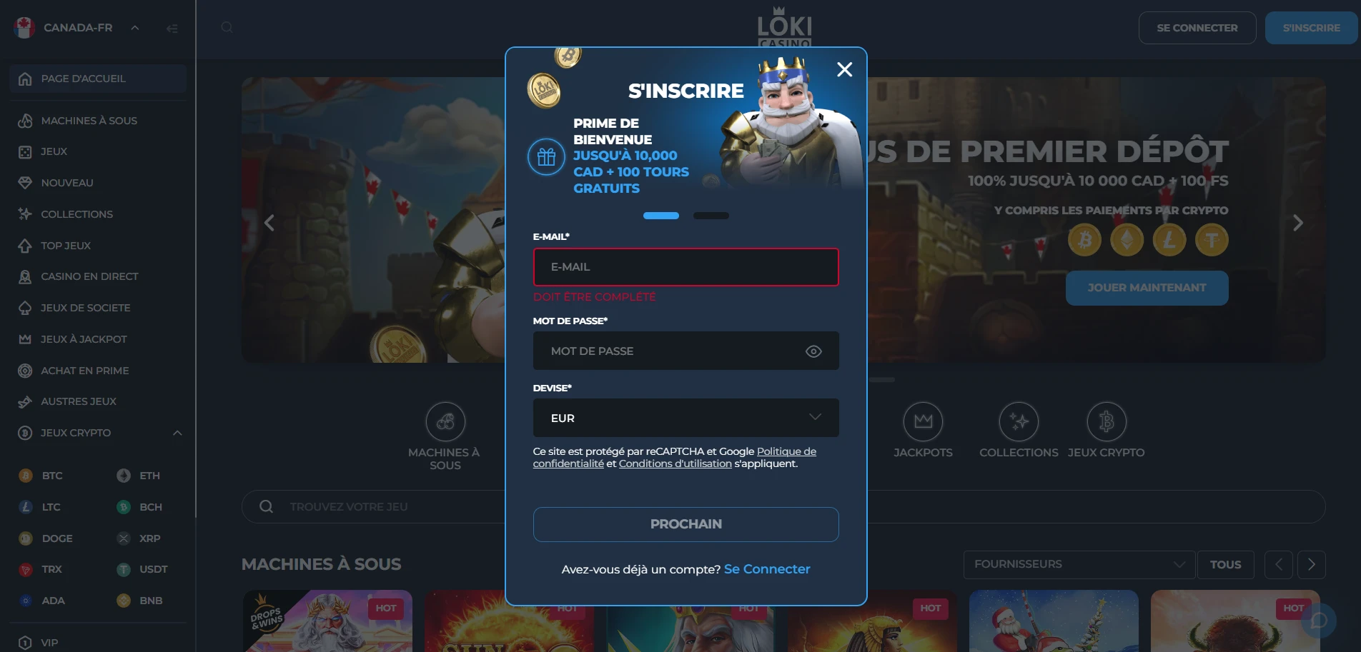 Loki Casino Screenshot