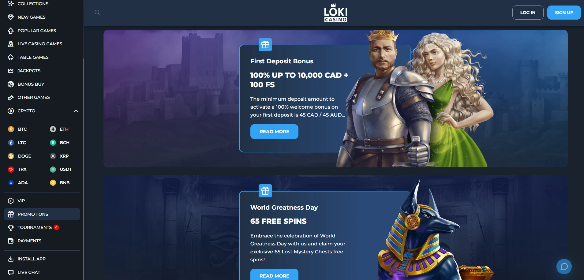Loki Casino Screenshot