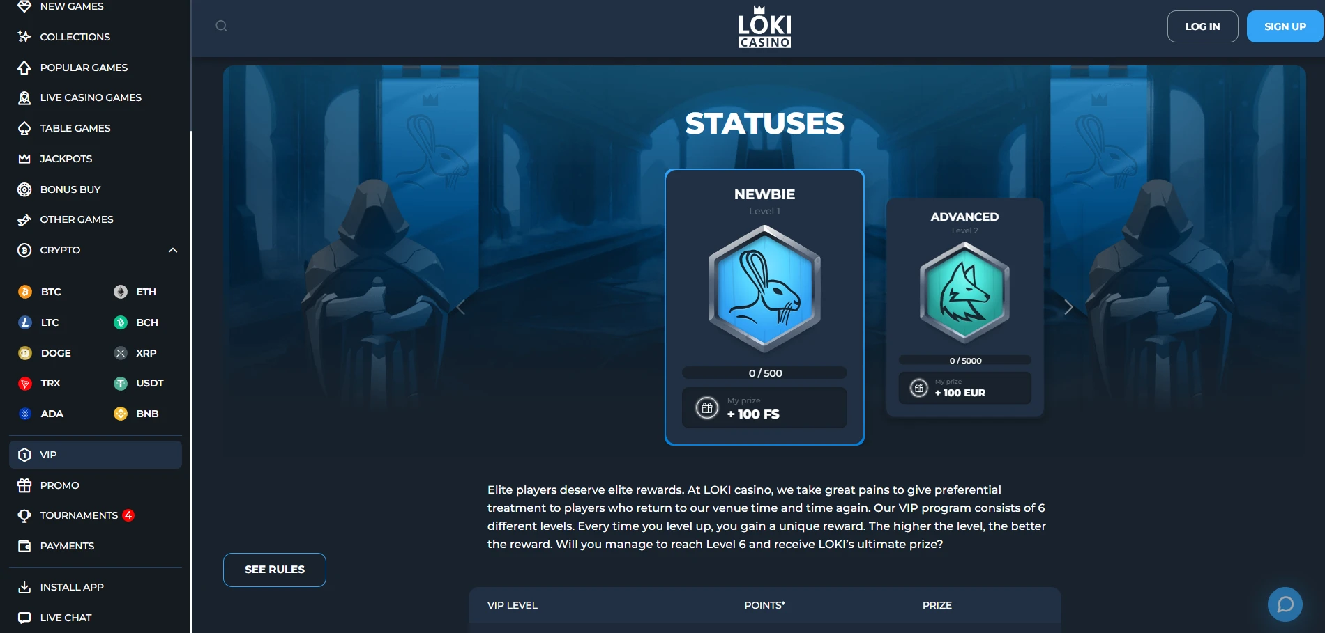 Loki Casino Screenshot