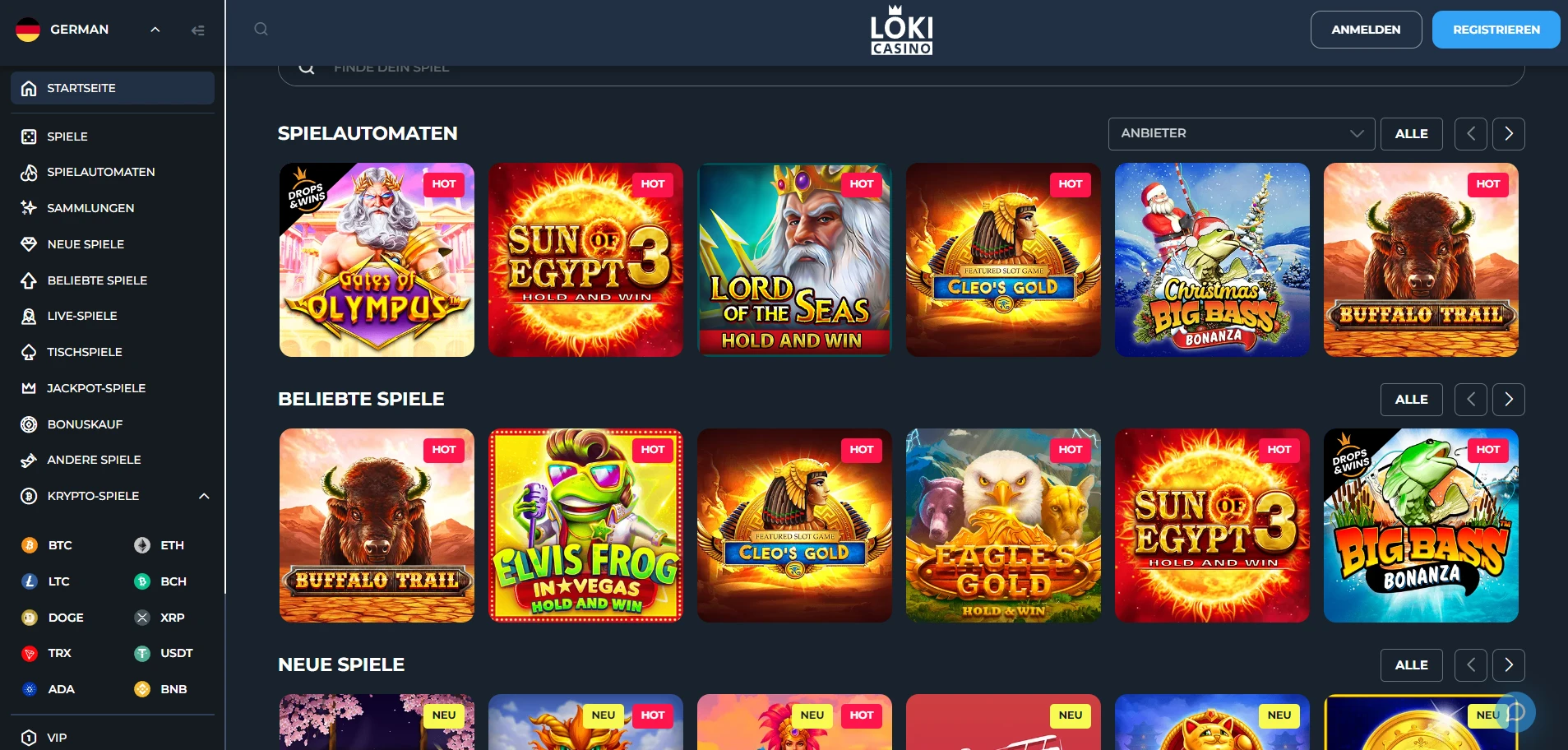 Loki Casino Screenshot