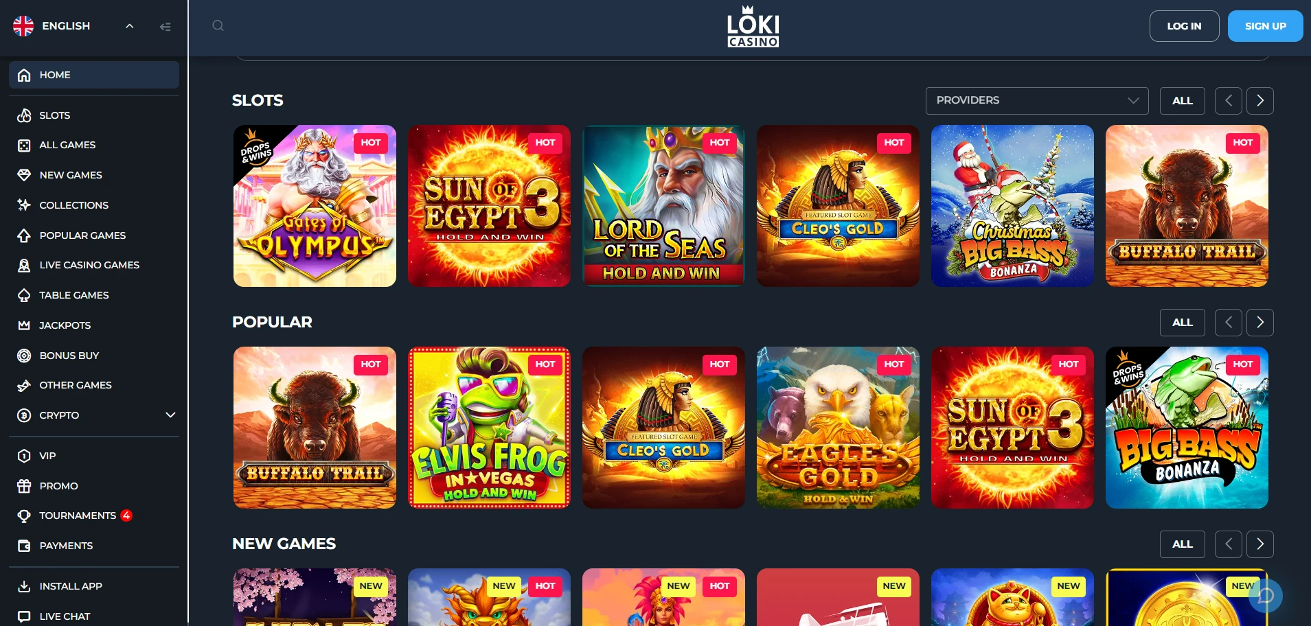 Loki Casino Screenshot